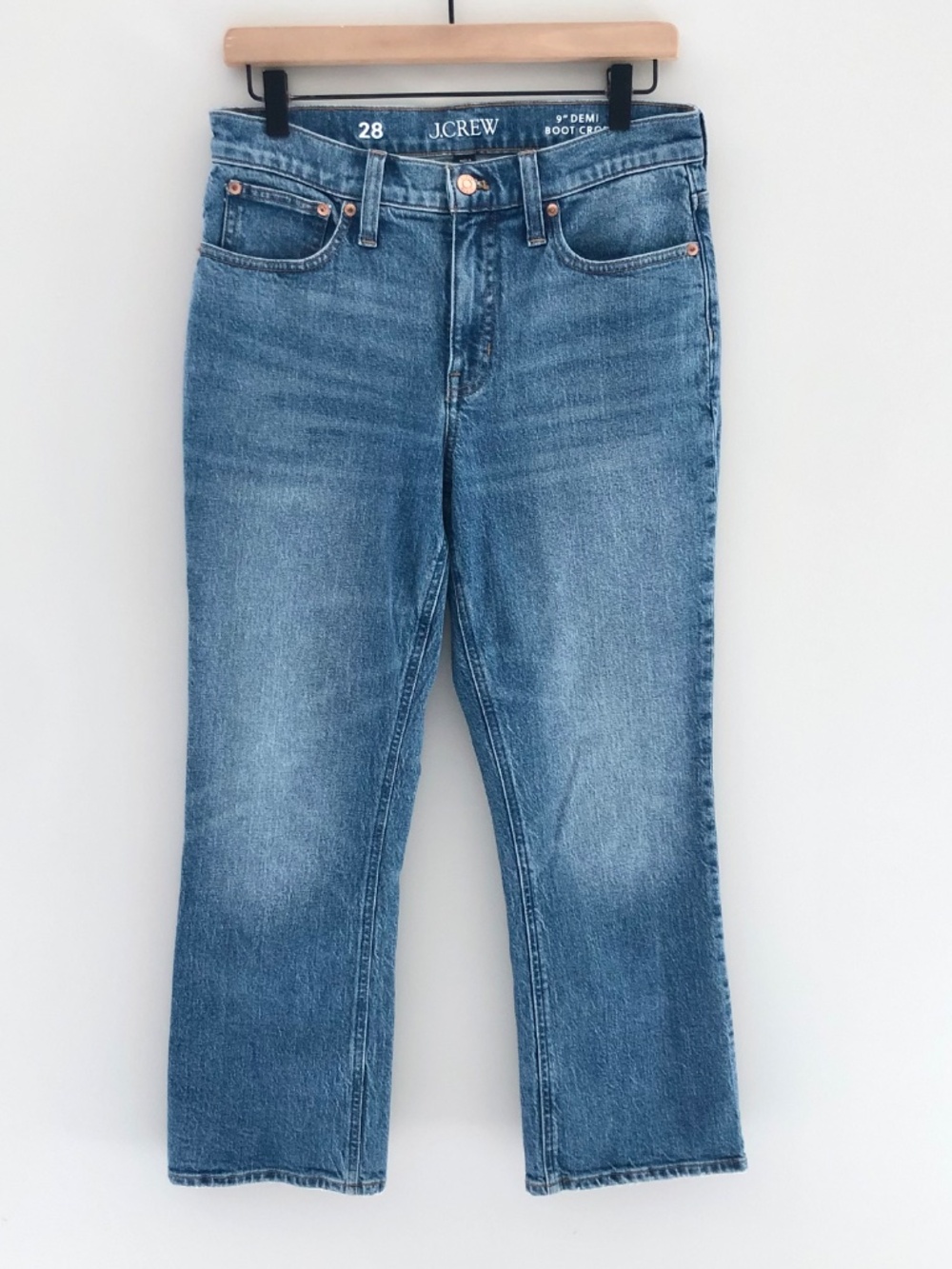 J.Crew 9" Demi-boot Crop Jean in Canopy wash